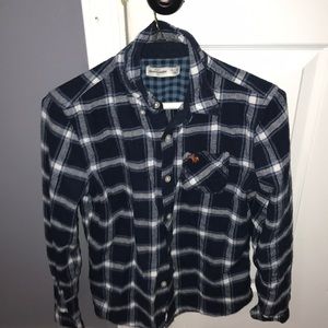 Blue & White flannel button down